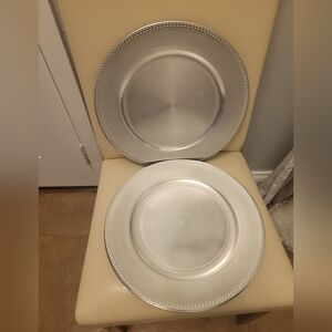 Elegant Silver Dining Plate Set Of 4